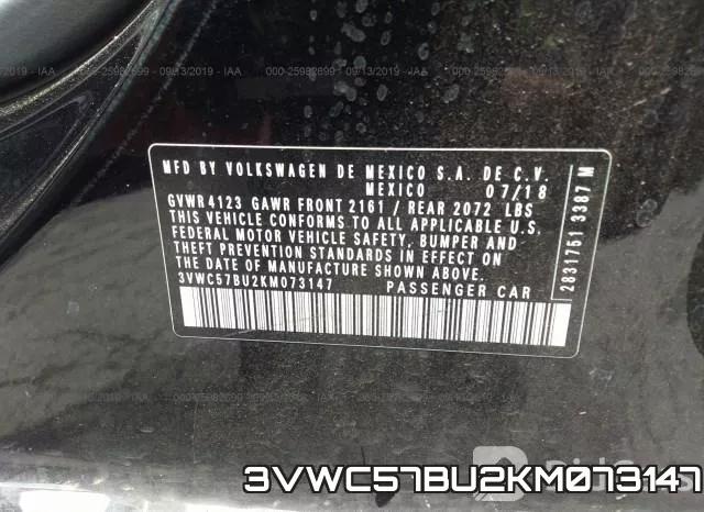 3VWC57BU2KM073147 фото 9