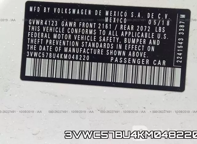 3VWC57BU4KM048220 фото 10