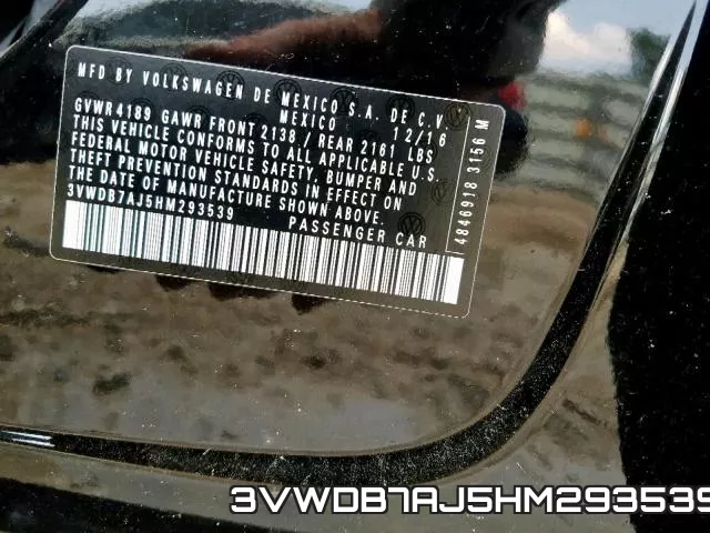 3VWDB7AJ5HM293539 фото 2