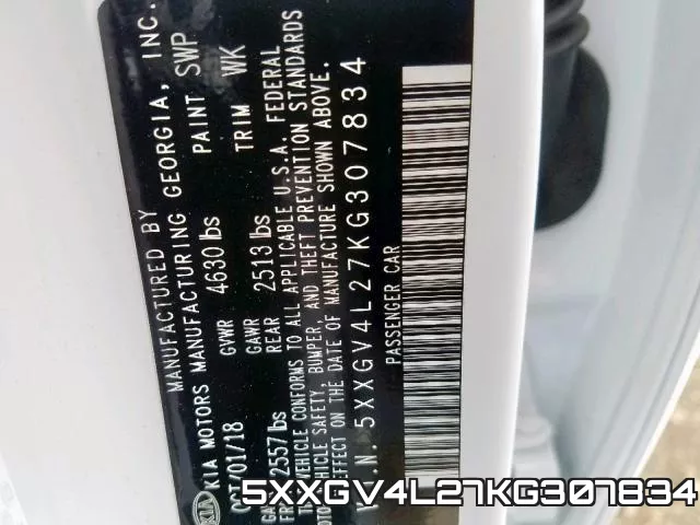 5XXGV4L27KG307834 фото 2