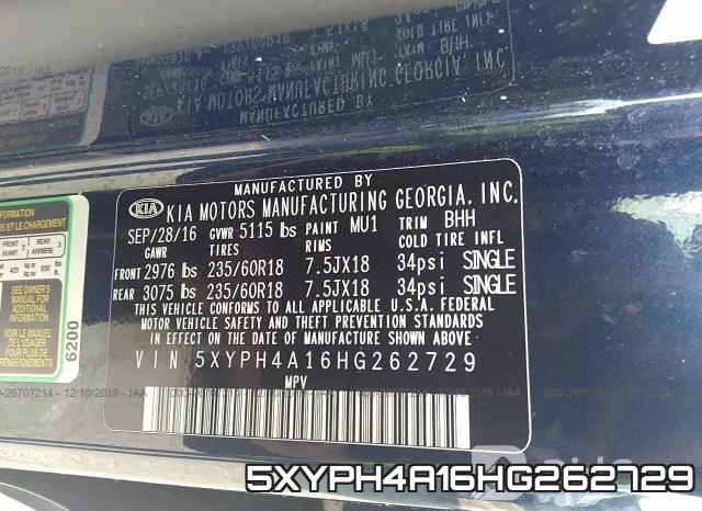 5XYPH4A16HG262729 фото 10