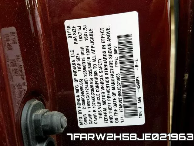 7FARW2H58JE021963 фото 2