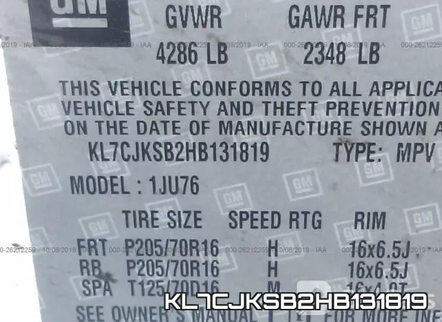 KL7CJKSB2HB131819 фото 9