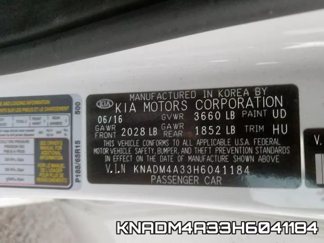 KNADM4A33H6041184 фото 2