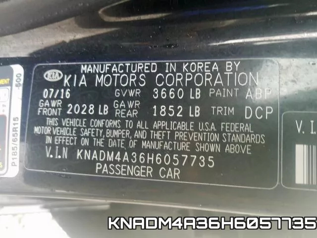 KNADM4A36H6057735 фото 2