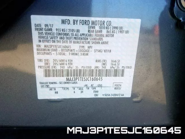 MAJ3P1TE5JC160645 фото 2
