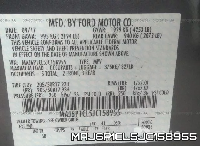 MAJ6P1CL5JC158955 фото 9