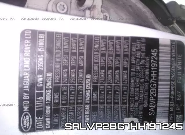 SALVP2BG7HH197245 фото 9