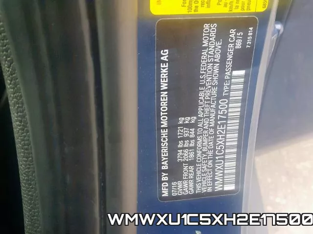 WMWXU1C5XH2E17500 фото 2