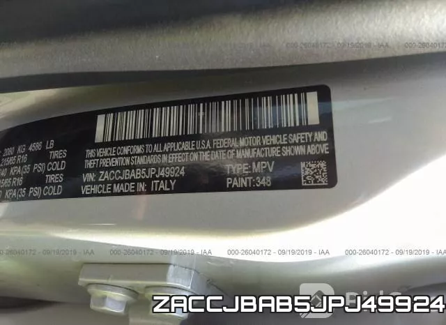 ZACCJBAB5JPJ49924 фото 10