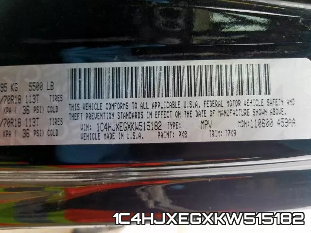 1C4HJXEGXKW515182 фото 2