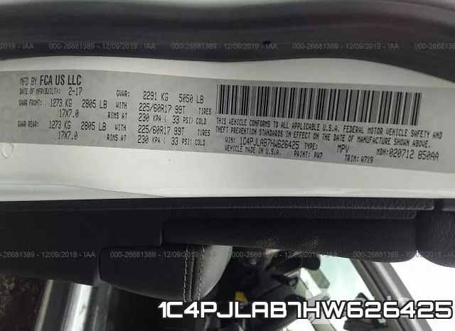 1C4PJLAB7HW626425 фото 10