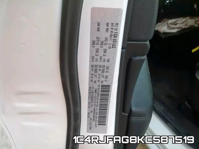 1C4RJFAG8KC587519 фото 2
