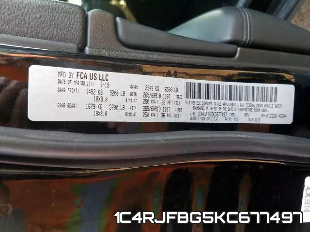 1C4RJFBG5KC677497 фото 2