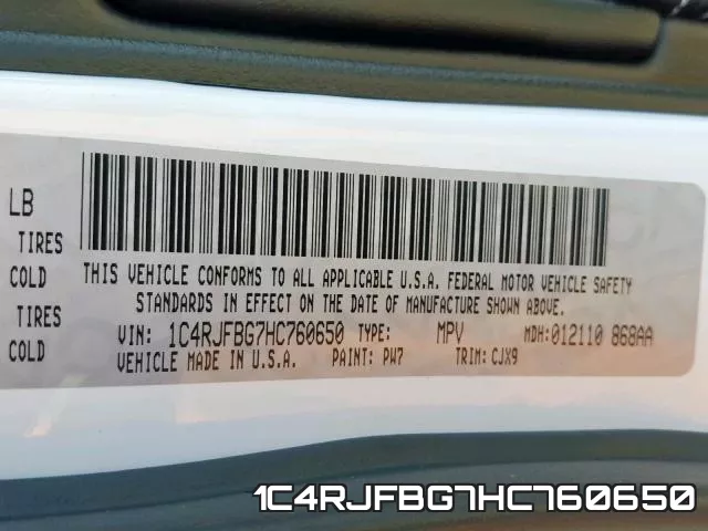 1C4RJFBG7HC760650 фото 2
