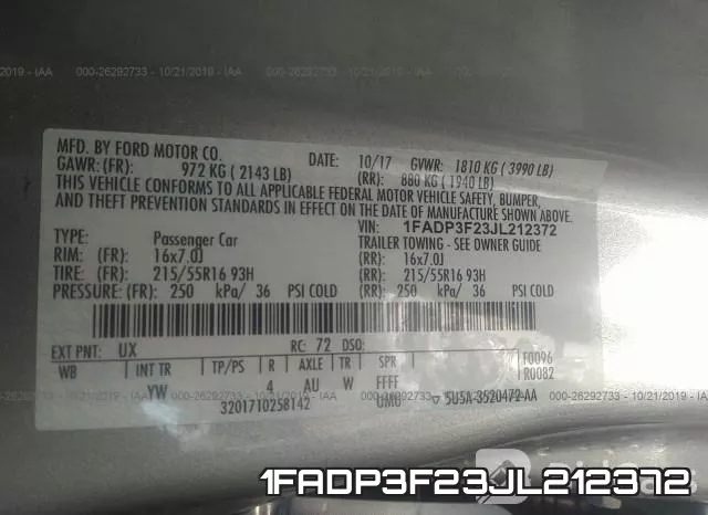 1FADP3F23JL212372 фото 10