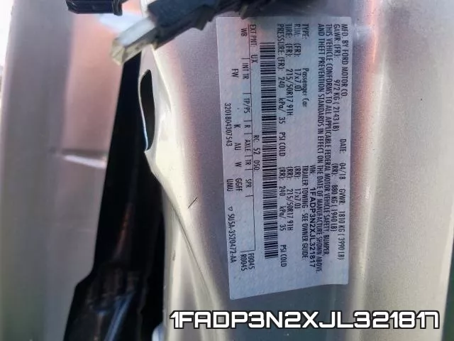1FADP3N2XJL321817 фото 2