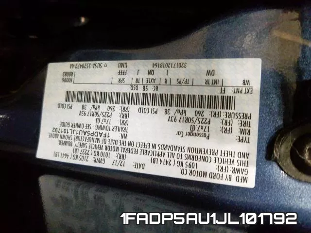 1FADP5AU1JL101792 фото 2