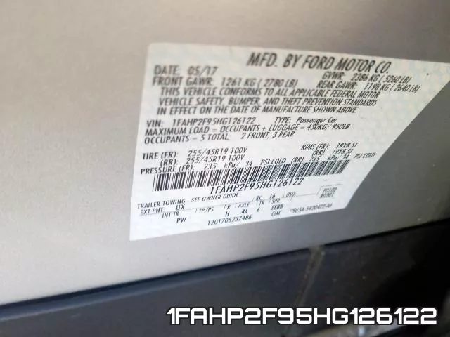 1FAHP2F95HG126122 фото 2
