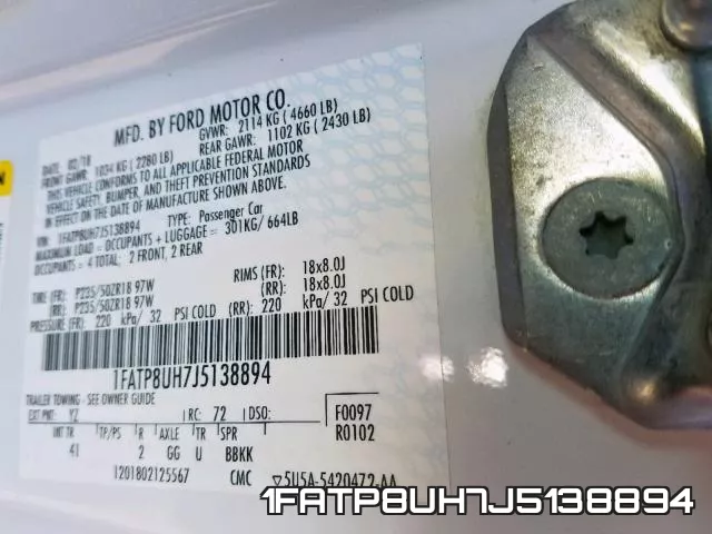1FATP8UH7J5138894 фото 2