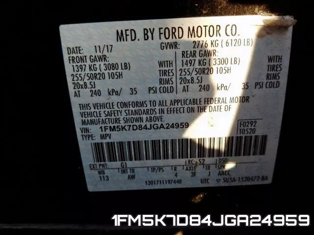 1FM5K7D84JGA24959 фото 2