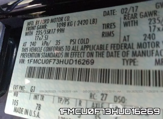 1FMCU0F73HUD16269 фото 10