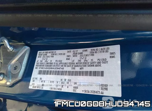 1FMCU0GD8HUD94745 фото 9