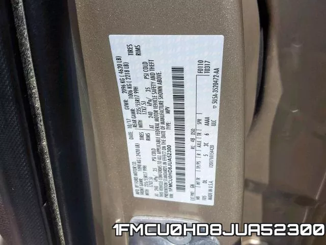 1FMCU0HD8JUA52300 фото 2