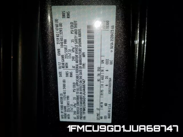 1FMCU9GD1JUA68747 фото 2