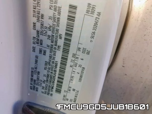 1FMCU9GD5JUB18601 фото 2