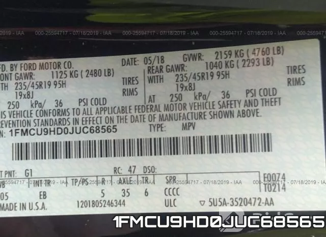 1FMCU9HD0JUC68565 фото 9