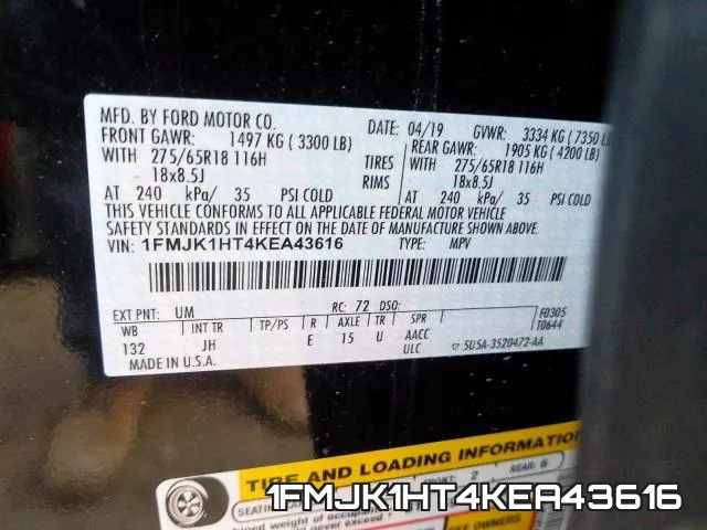 1FMJK1HT4KEA43616 фото 2