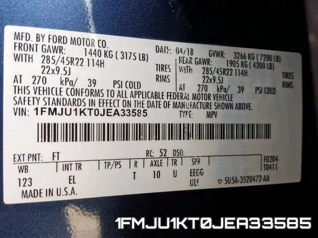 1FMJU1KT0JEA33585 фото 2