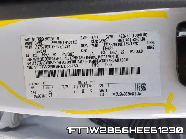 1FT7W2B66HEE61230 фото 2