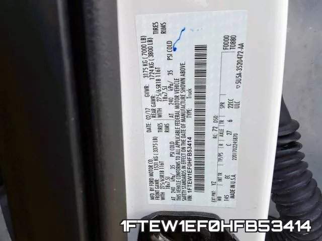 1FTEW1EF0HFB53414 фото 2