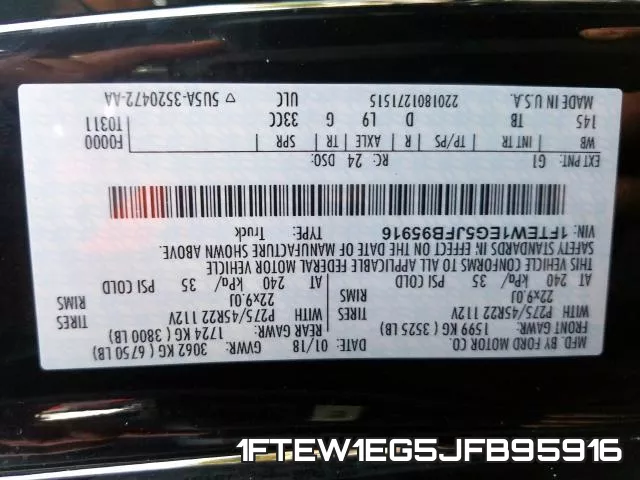 1FTEW1EG5JFB95916 фото 2
