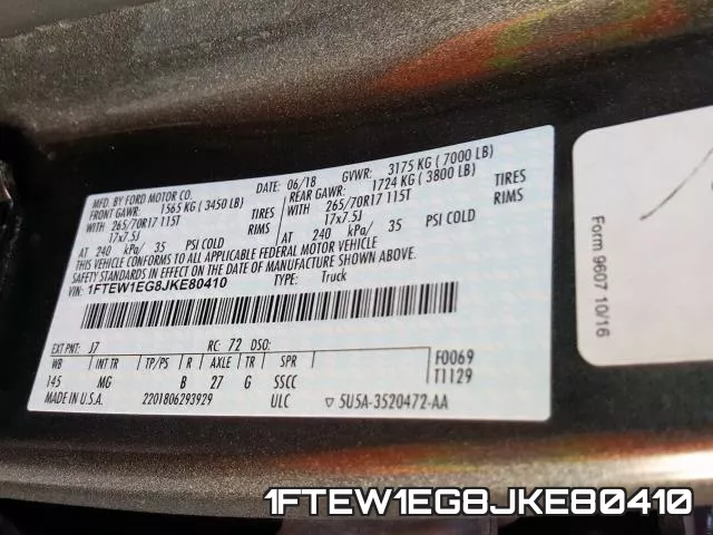 1FTEW1EG8JKE80410 фото 2