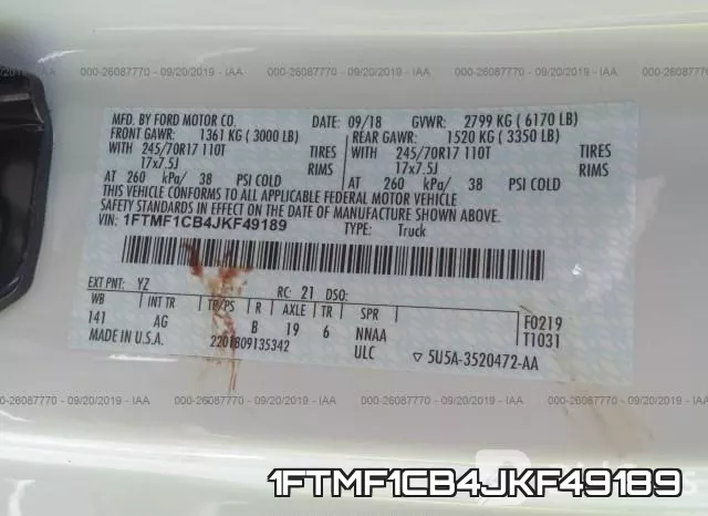 1FTMF1CB4JKF49189 фото 10