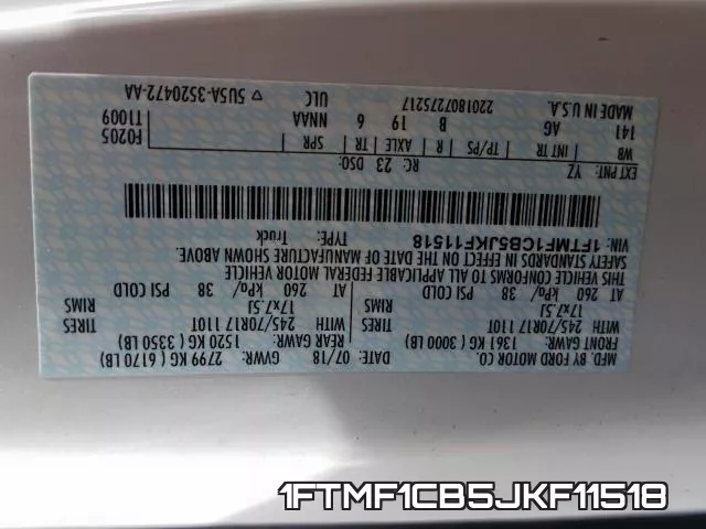 1FTMF1CB5JKF11518 фото 2
