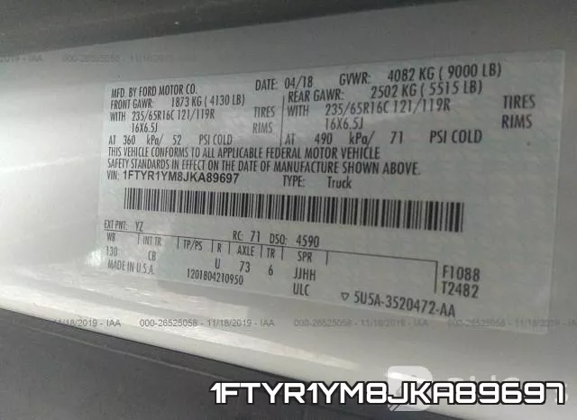 1FTYR1YM8JKA89697 фото 8
