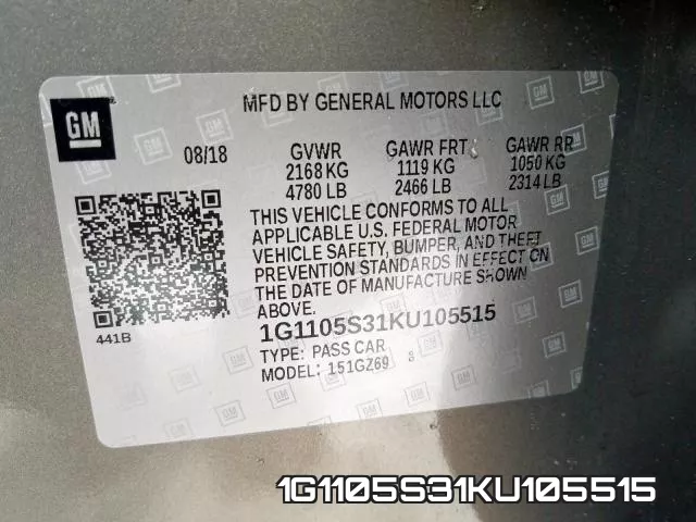 1G1105S31KU105515 фото 2