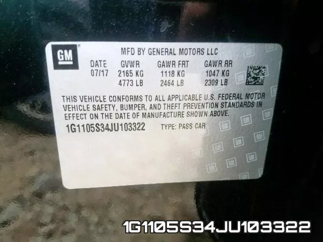 1G1105S34JU103322 фото 2