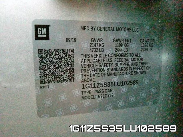 1G11Z5S35LU102589 фото 2
