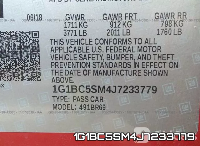 1G1BC5SM4J7233779 фото 9