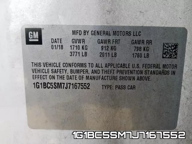 1G1BC5SM7J7167552 фото 2