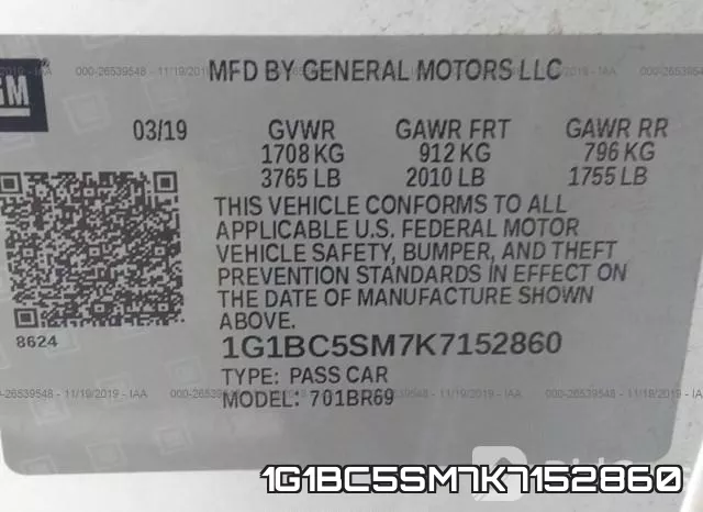 1G1BC5SM7K7152860 фото 9