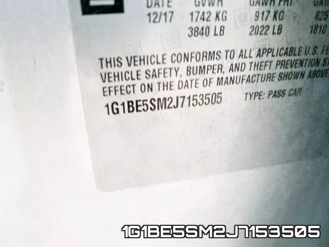 1G1BE5SM2J7153505 фото 2