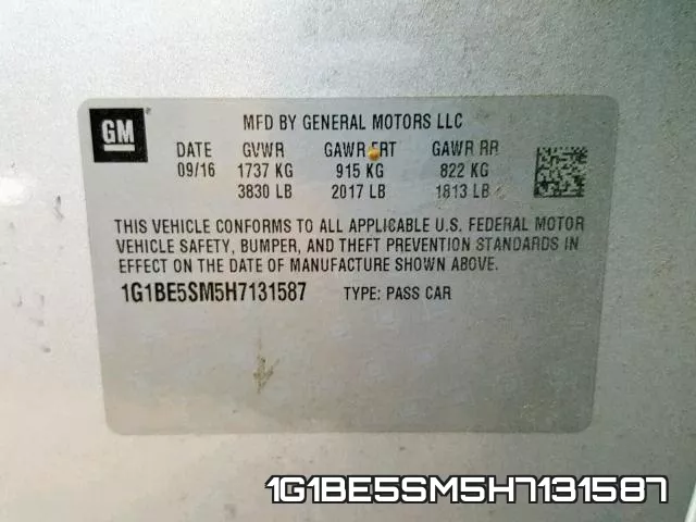 1G1BE5SM5H7131587 фото 2