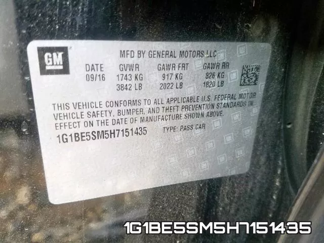 1G1BE5SM5H7151435 фото 2