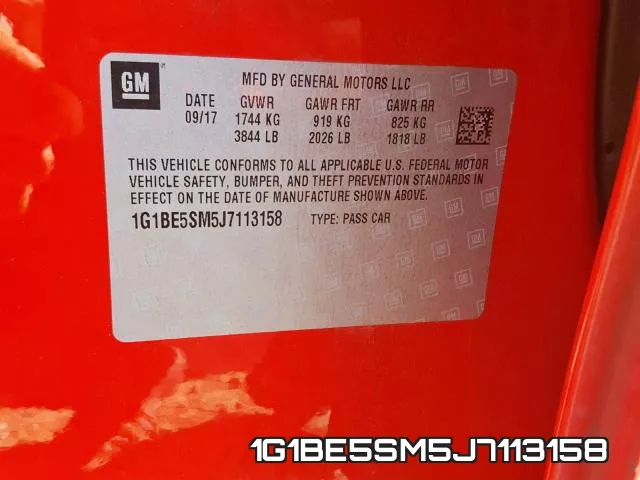 1G1BE5SM5J7113158 фото 2